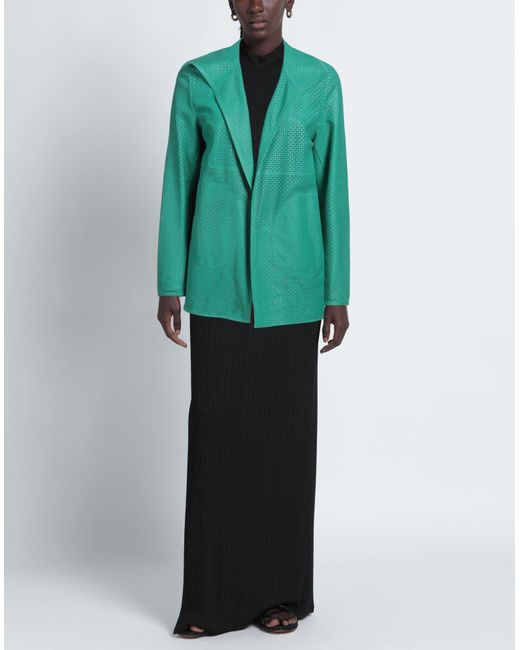 Pearls Green Emerald Jacket Leather
