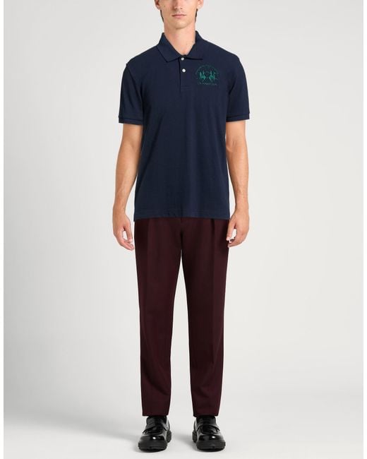 La Martina Blue Polo Shirt for men