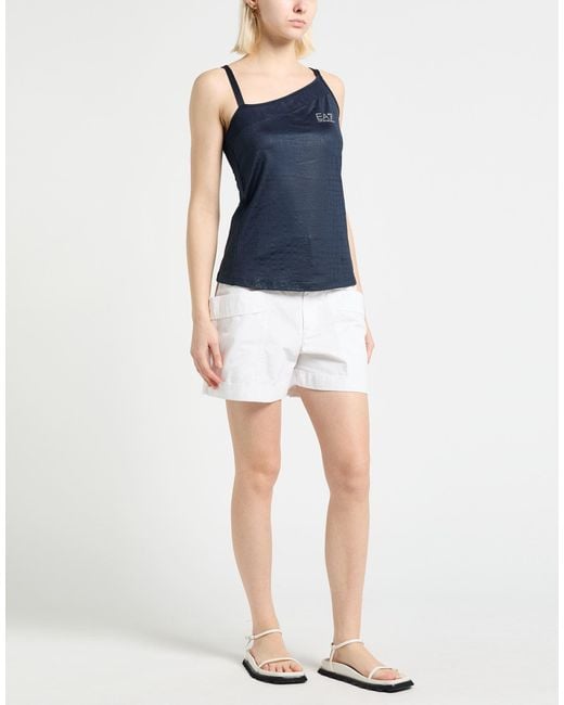 EA7 Blue Midnight Tank Top Recycled Polyester, Elastane