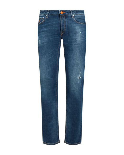 Hand Picked Blue Jeans Cotton, Elastomultiester, Rubber for men
