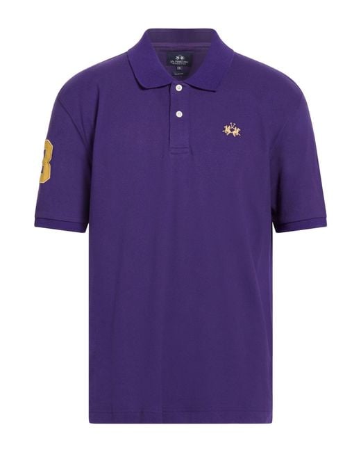 La Martina Purple Polo Shirts for men