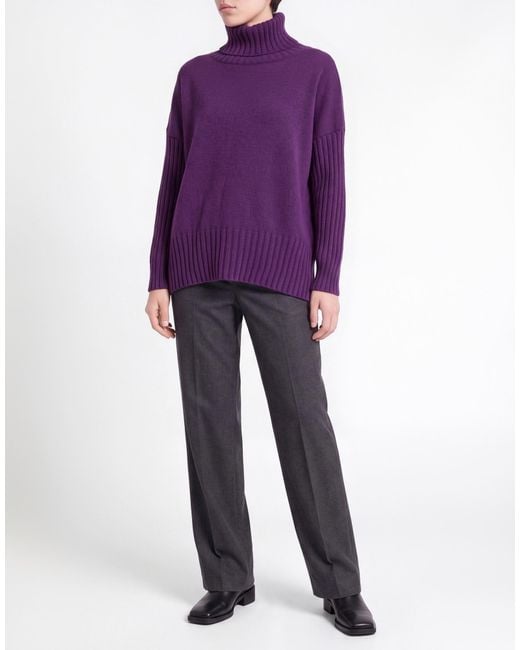 Carla G Purple Turtleneck Polyacrylic, Alpaca Wool, Polyamide, Polyester