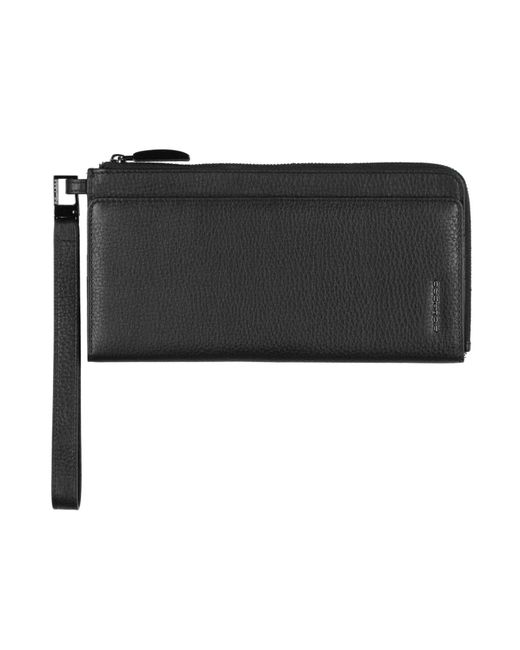 Piquadro Black Document Holder Leather, Metal