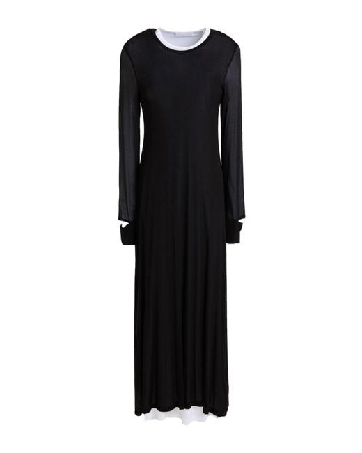 Helmut Lang Black Maxi Dress Cupro, Elastane