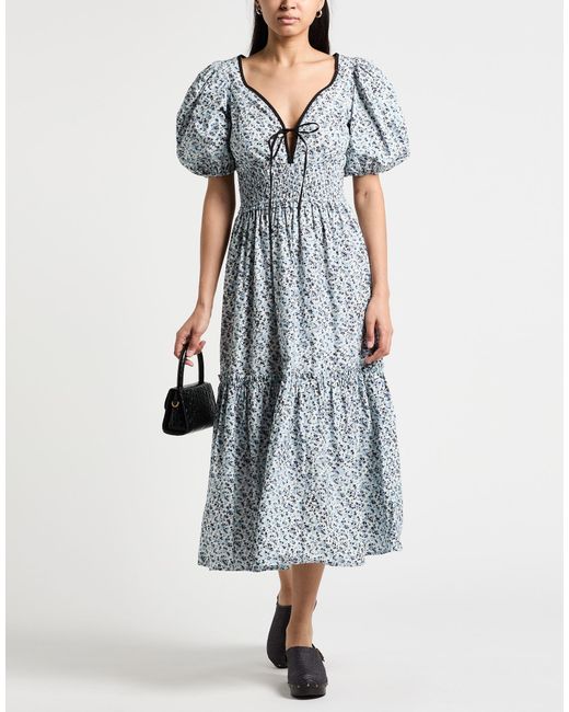 Ganni Multicolor Midi Dress Organic Cotton
