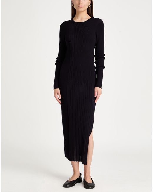 Daniele Fiesoli Blue Midnight Midi Dress Merino Wool