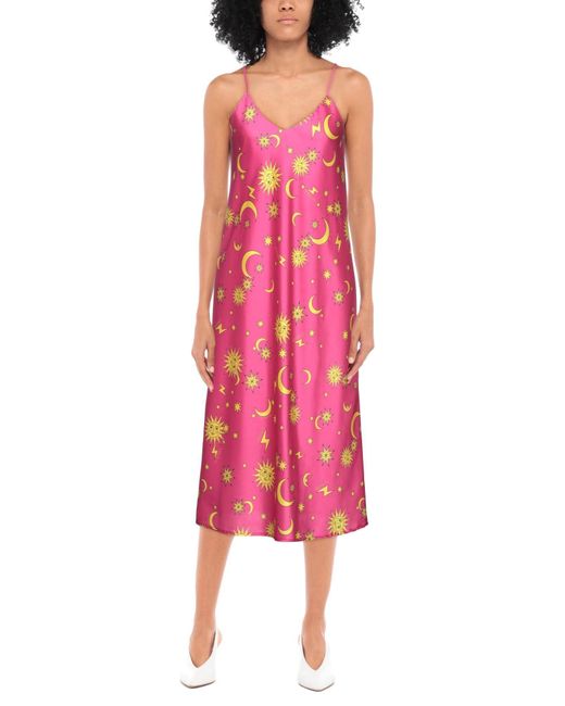 ViCOLO Pink Midi Dress Polyester