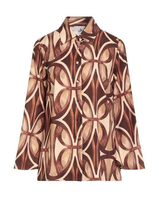Compagnia Italiana Brown Shirt Viscose, Polyester