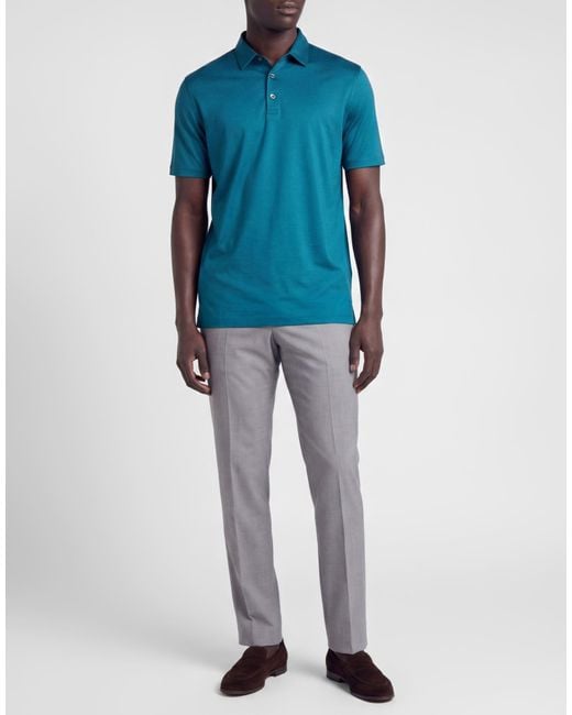 Polo Moorer de hombre de color Blue