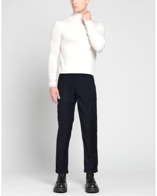 0/zero Construction Blue Pants Polyester, Viscose, Elastane for men