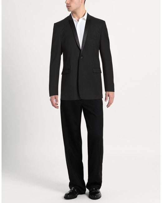 MODES Black Blazer Polyester, Virgin Wool, Elastane for men