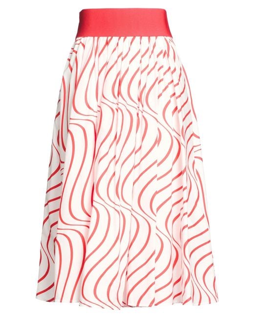 MSGM Red Midi Skirt Cotton