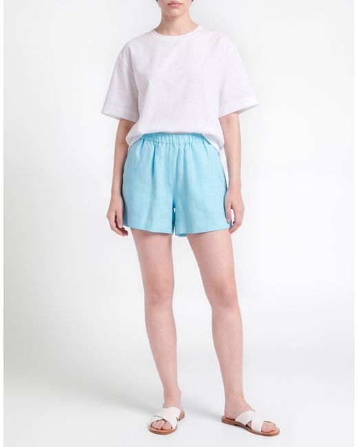 120% Lino Blue Shorts & Bermuda Shorts Linen