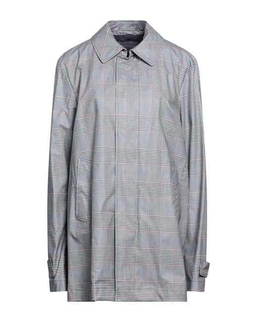 Herno Gray Overcoat & Trench Coat Cotton, Polyurethane Resin