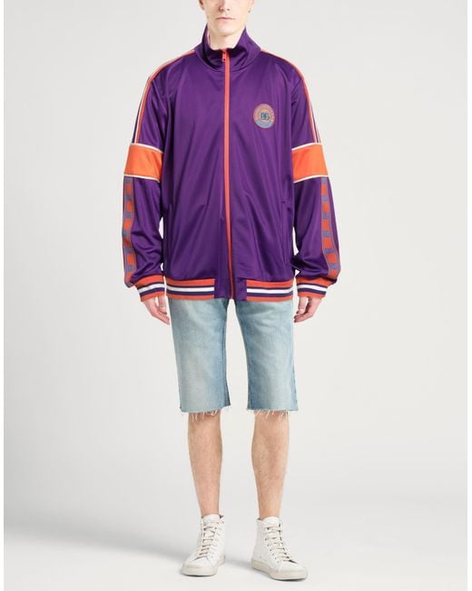 Dolce & Gabbana Purple Sweatshirt Polyester, Viscose for men