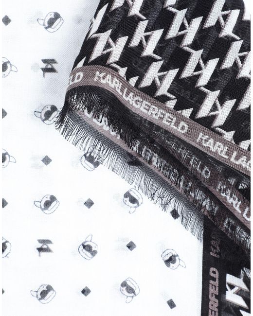 Karl Lagerfeld Scarf in White | Lyst