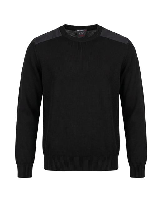 Paul & Shark Black Sweater Virgin Wool for men