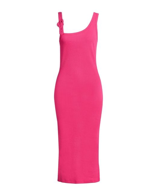 Versace Jeans Couture Pink Midi Dress Cotton, Elastane