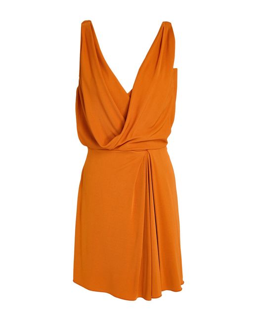 Alberta Ferretti Orange Mini Dress Viscose