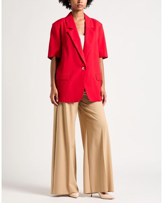 MSGM Red Blazer Viscose, Linen