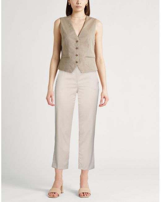 Marella Natural Monochrome Pants Polyester, Wool