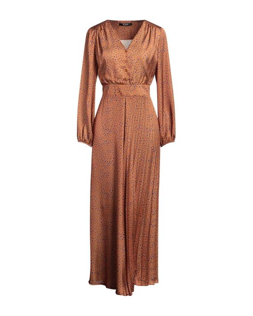 Siste's Brown Maxi Dress Polyester