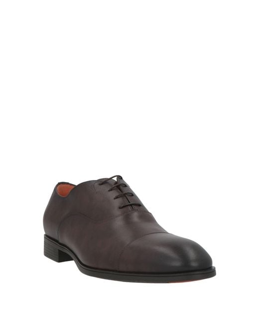 Santoni Brown Lace-Up Shoes Soft Leather for men