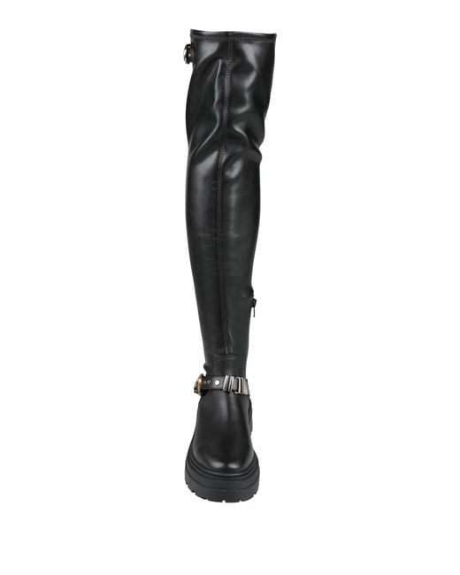 Pinko Black Boot Leather, Synthetic Material