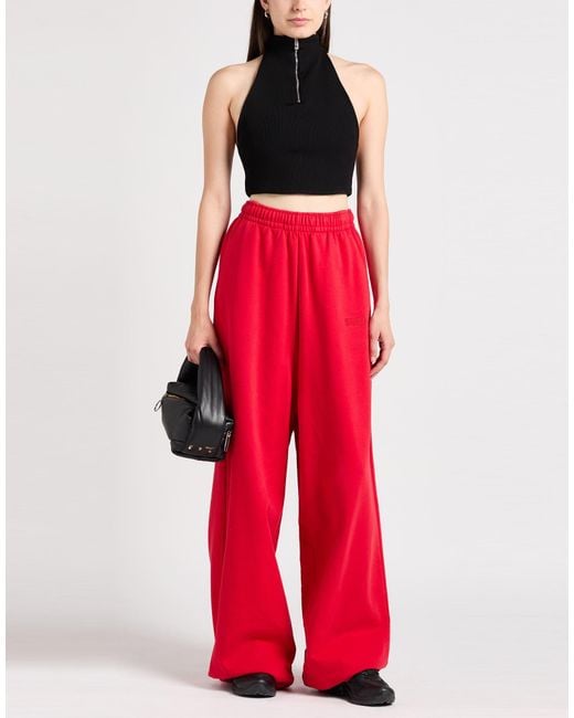 Vetements Red Pants Cotton, Elastane