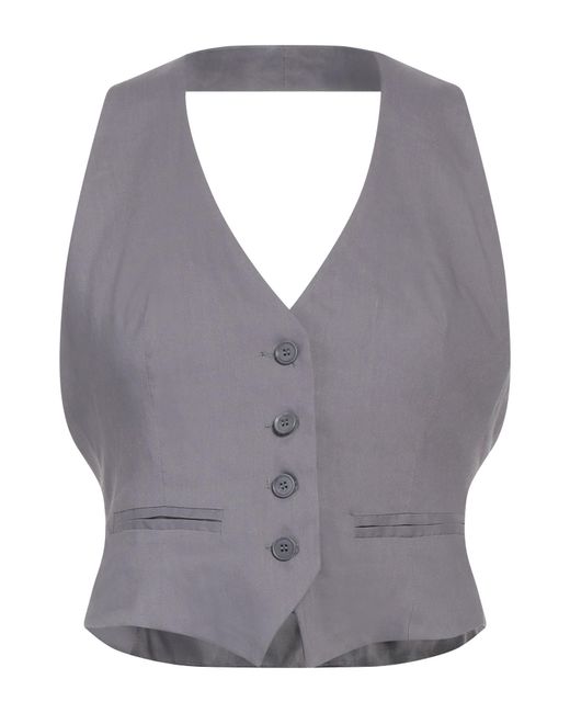 Jucca Gray Tailored Vest Linen, Viscose, Elastane