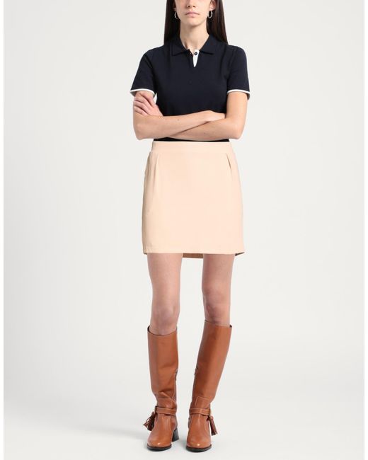 Soallure Natural Blush Mini Skirt Polyester, Elastane