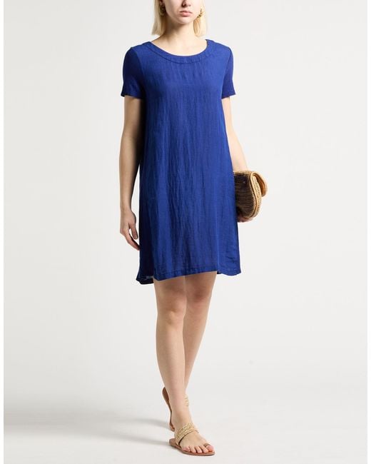 120% Lino Blue Mini Dress Linen