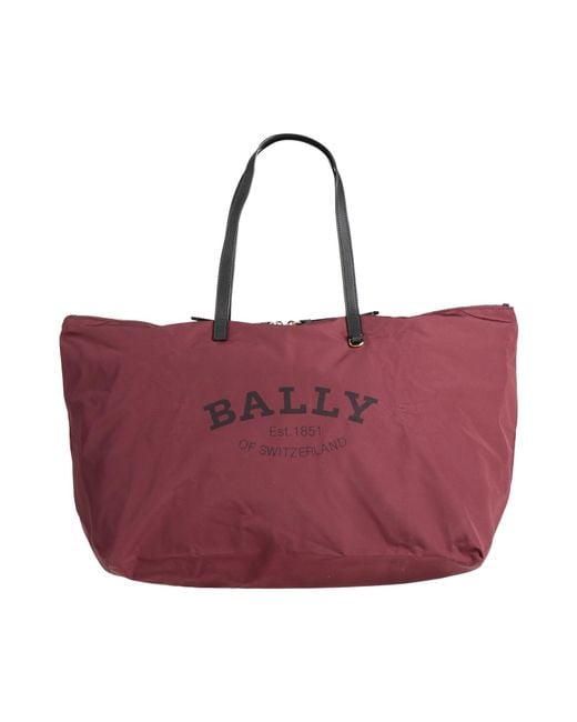 Bally Red Handbag Technical Fibers, Leather
