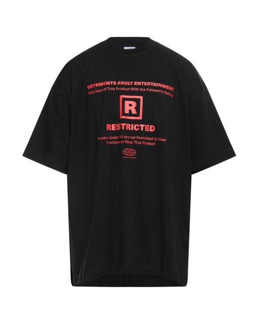 T-Shirt di Vetements in Black da Uomo