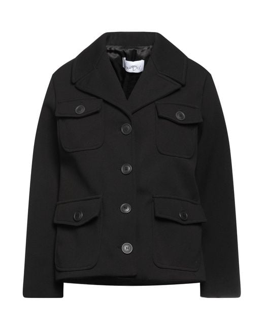 VIRNA DRÒ® Black Blazer Polyester, Polyurethane, Elastane