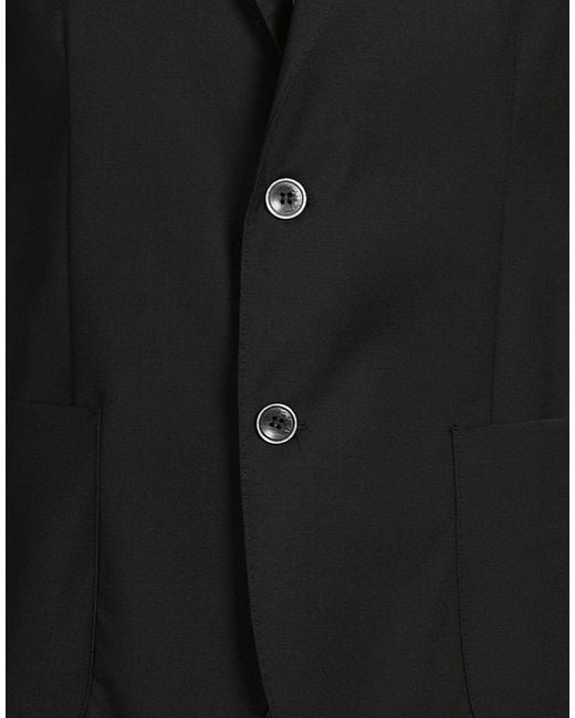 Exte Black Blazer Polyester, Wool, Elastane for men