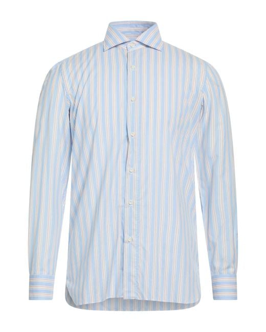 Luigi Borrelli Napoli Blue Shirt Cotton, Silk for men