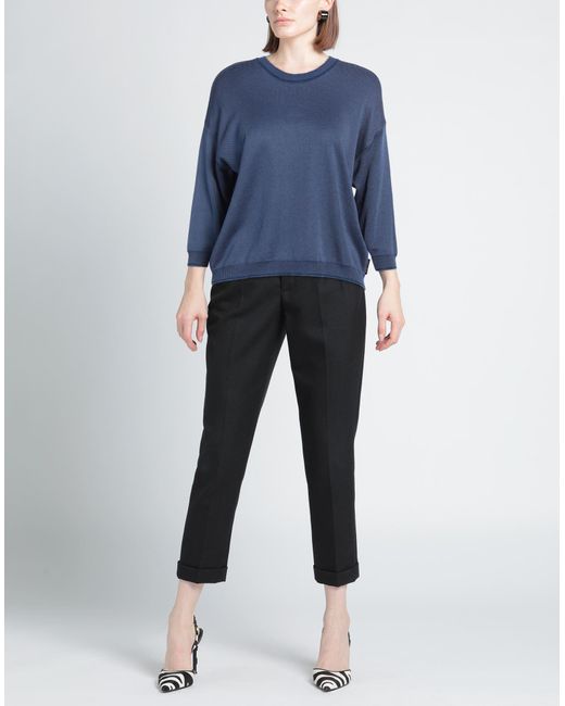 ALESSIA SANTI Blue Slate Sweater Viscose, Cotton, Metallic Fiber, Polyamide