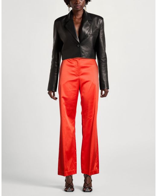 8pm Red Conscious Pants Cotton, Polyester, Elastane