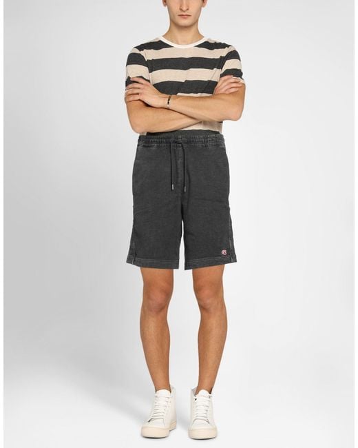 DIESEL Gray Denim Shorts for men