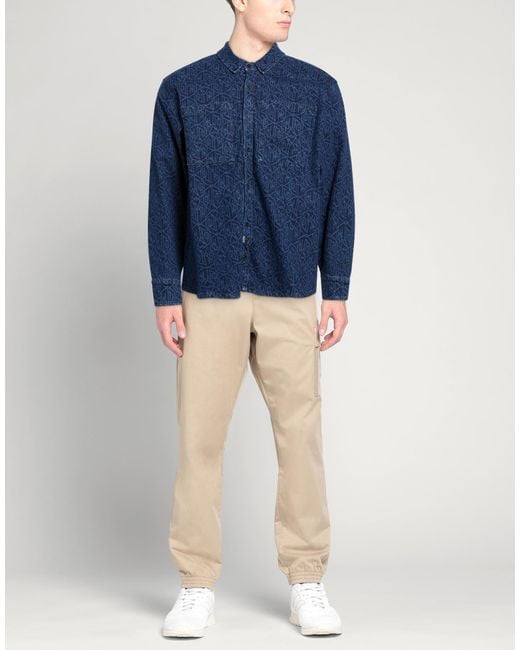DOLLY NOIRE Blue Denim Shirt Cotton, Elastane for men