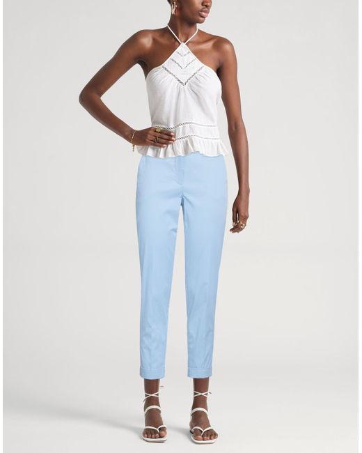 Peserico Blue Light Pants Cotton, Elastane