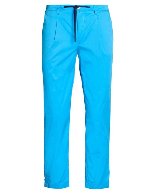 Barbati Blue Azure Pants Cotton, Polyamide, Elastane for men