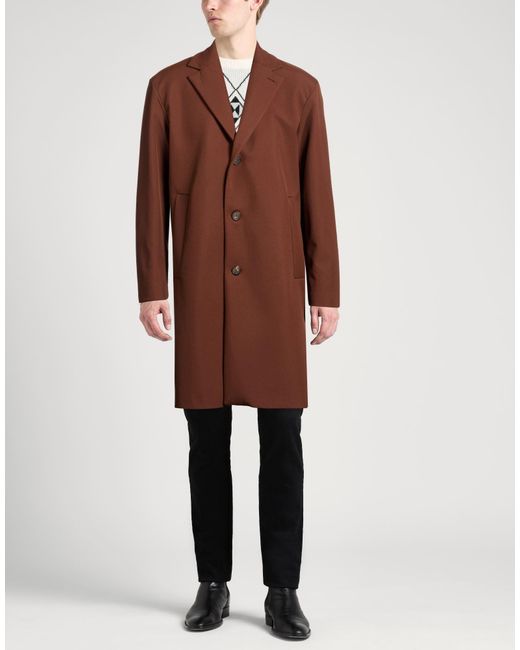 Hevò Brown Coat Polyester, Recycled Elastane for men