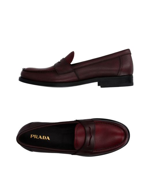 maroon prada sneakers prada moccasins in multicolor maroon lyst maroon prada sneakers prada moccasins in multicolor maroon lyst