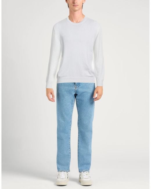 Fedeli White Sweater Cotton for men