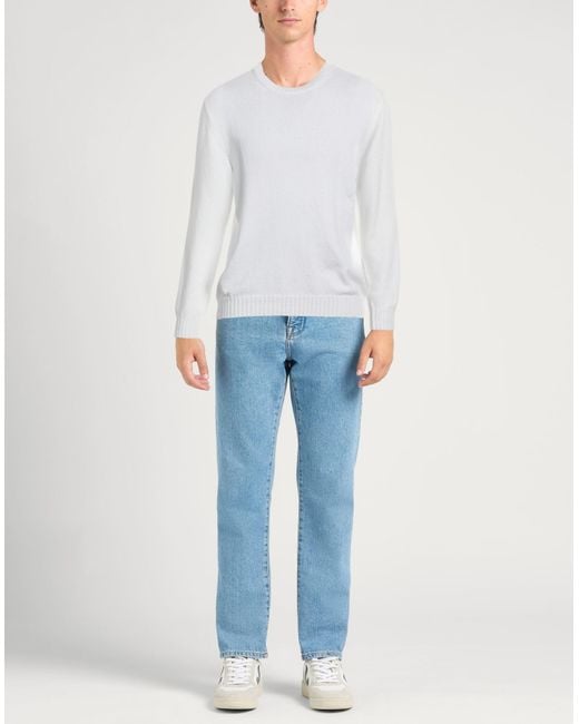Fedeli White Sweater Cotton for men