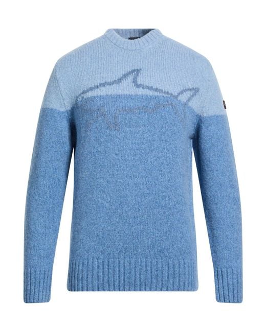 Paul & Shark Blue Slate Sweater Virgin Wool, Nylon for men