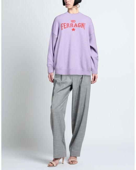 Chiara Ferragni Purple Sweater Wool, Viscose, Polyamide, Cashmere