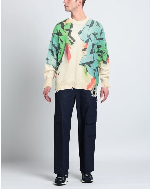 Children of the discordance Green Ivory Sweater Cotton, Acrylic for men